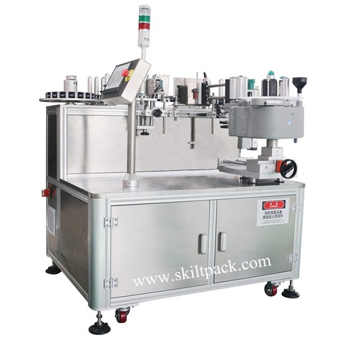 Semi-Auto Sticker Labelling Machine Wine Beer Label Applicator for Round Bottles Jars Cans 